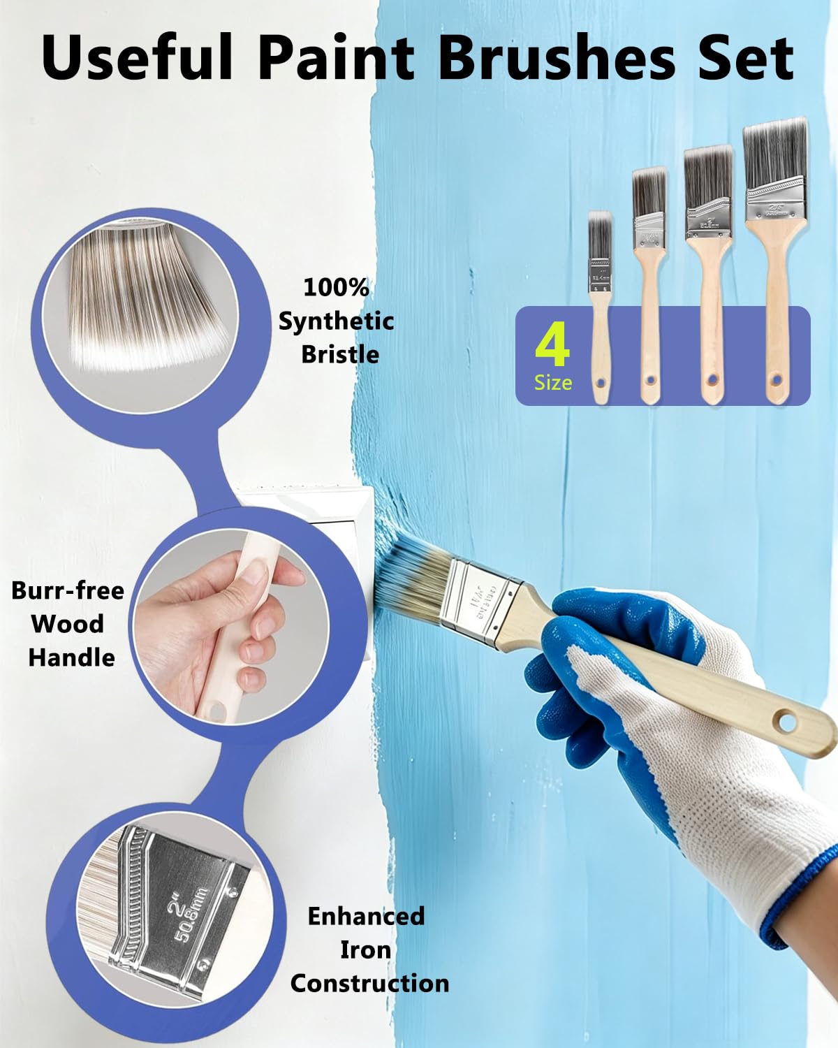 Set di 31 rulli da pittura con asta di estensione da 0,6 a 1,2 m, rulli da 22,9 cm e 10,2 cm e vassoi da 22,9 cm, per pareti e soffitti, kit professionale per pittura domestica con pennelli