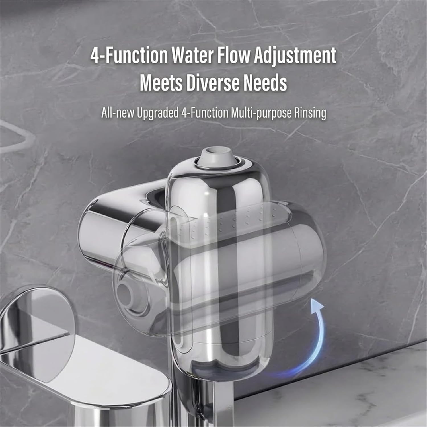 1080° Rotating Faucet Extender with Upward Facial Mist,4 Water Modes & Built-in Filter,Rotating Faucet Extender with Filter for Wash Hand/Hair/Face,Universal Fit — view 6
