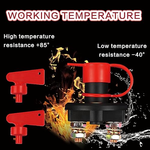 Miniatura 5 de GOGONFLY Interruptor de desconexión de batería interruptor de apagado de batería de 12 V y 24 V interruptor de apagado de energía para automóvil