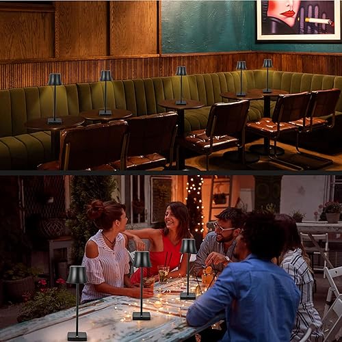 Miniatura 3 de Lámpara de escritorio LED inalámbrica puerto de carga USB recargable con pilas 3 niveles de brillo regulable para exteriores moderno restaurante