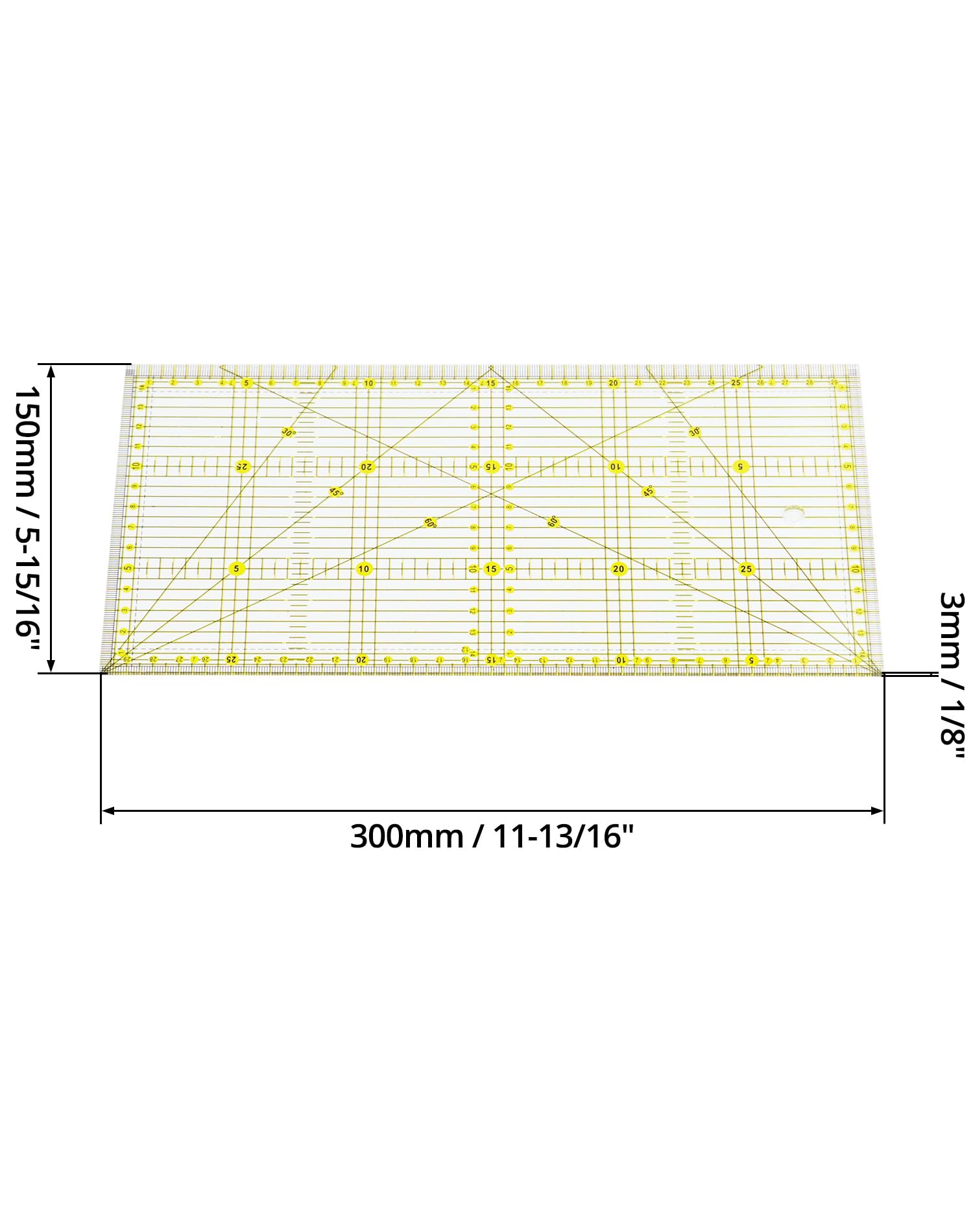 Righello Da Sartoria In Metallo Per Patchwork - Misuratore Di Precisione Per Cucito Fai Da Te E DIY