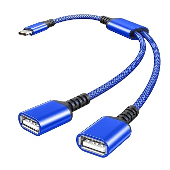 Basesailor USB C Male to Dual USB Female Cable Adapter 1FT,Thunderbolt 3 to Double Type A 2.0 OTG Splitter Cord Converter Multiple Hub for MacBook Pro,iPad Air 4 5 Mini 6,Surface,Samsung Galaxy Tab S8