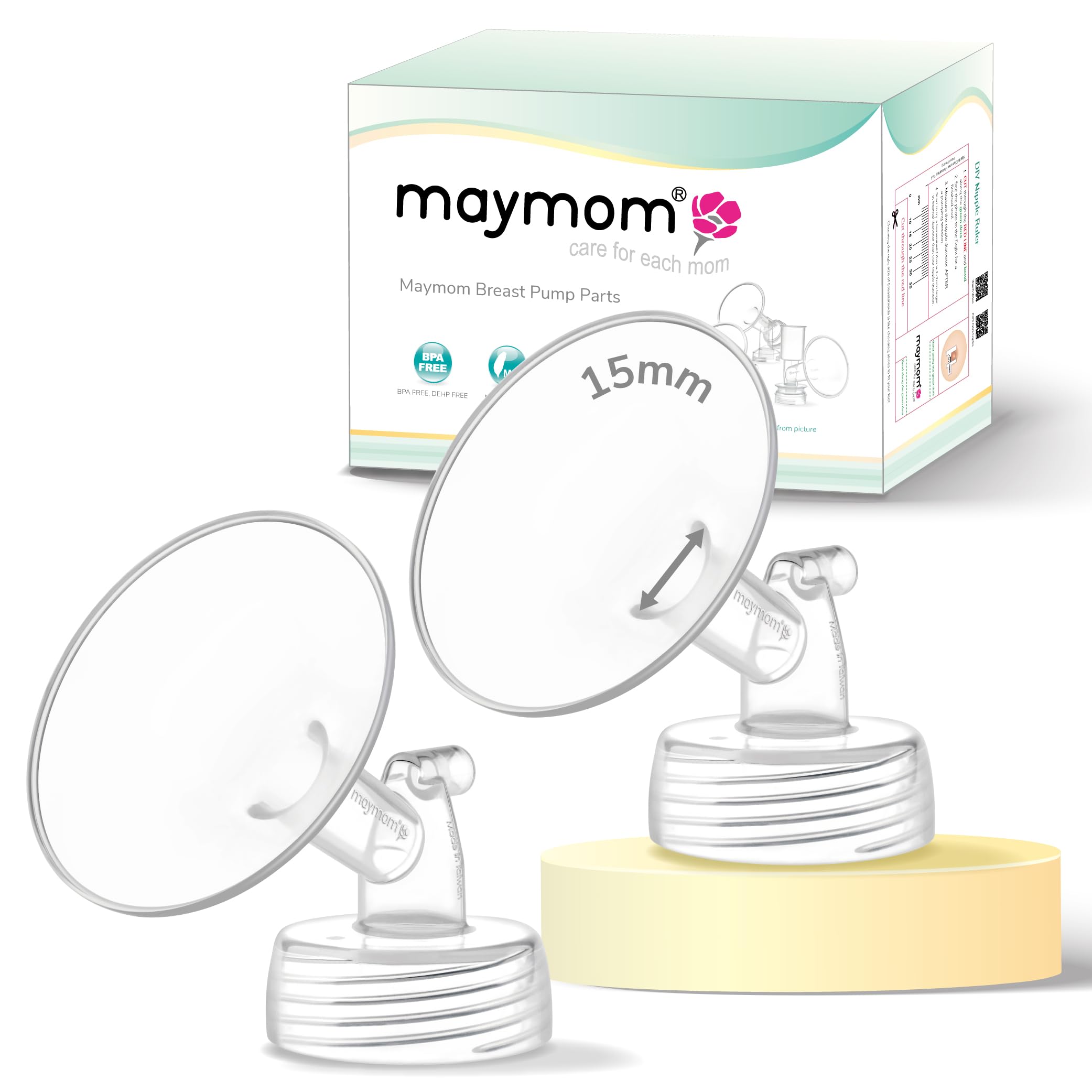 Maymom Wide Neck Pump Part for Spectra S1/S2 Pumps; Incl Wide Mouth Flange; Not Original Spectra Flange; Replaces Spectra Shield-image-47
