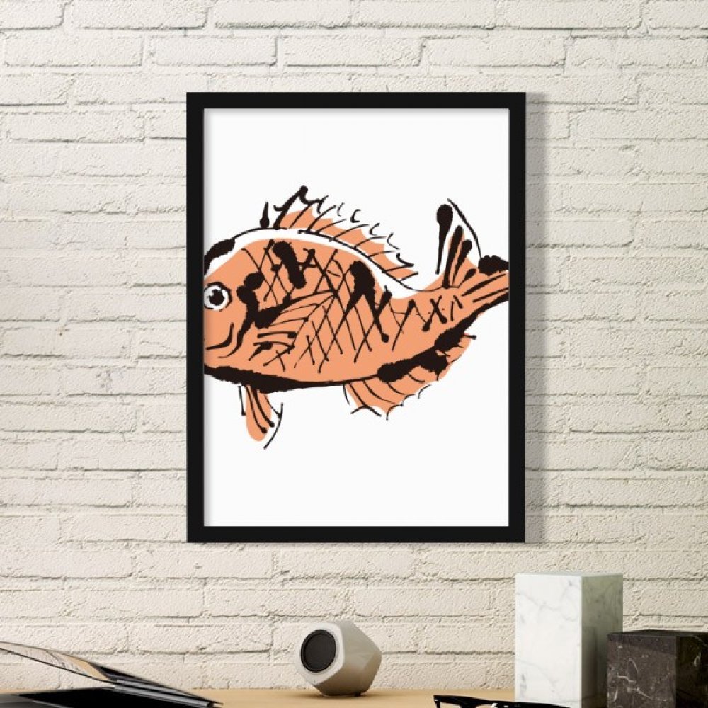 Peintures estampes poissons animaux dorenavant sous cadre photo simple noir format medium