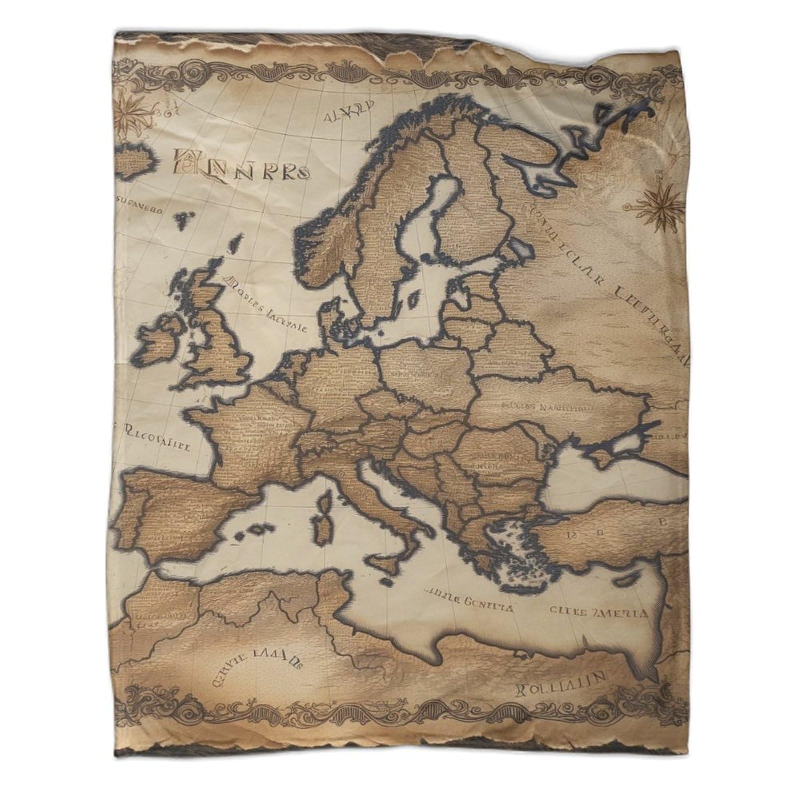 Couverture chaude et moelleuse motif Europe 150x200cm pour isolation thermique