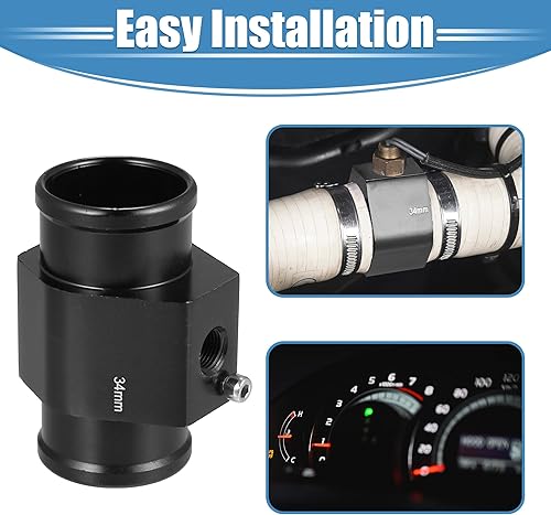 Miniatura 10 de X AUTOHAUX 1 Unidades de 1.496 in Universal Aluminio Temperatura Temperatura Junta Tubo Sensor Sensor Radiador Manguera Adaptador con Abrazaderas de