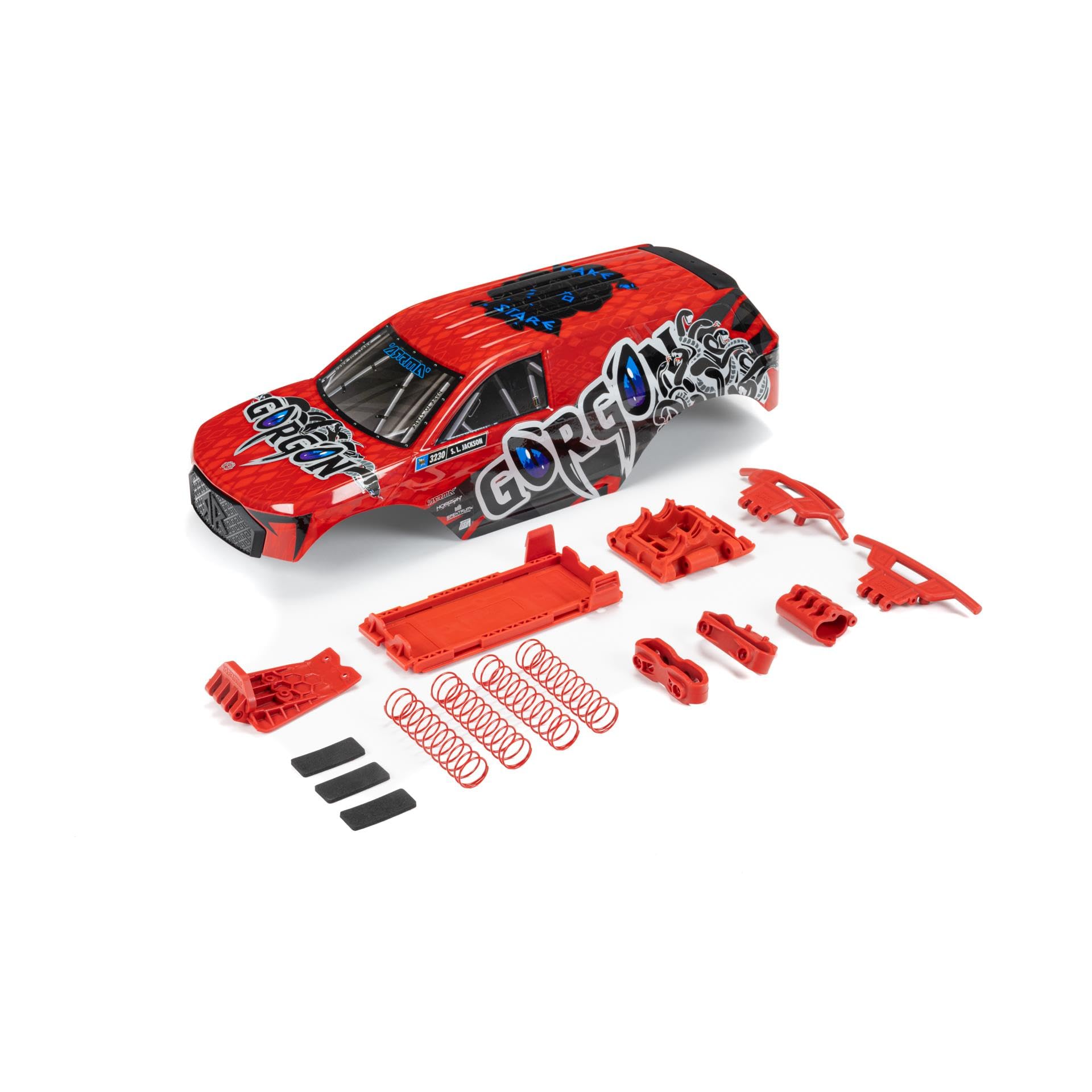 ARRMA Gorgon Painted Decaled Body Set (Red), ARA402351