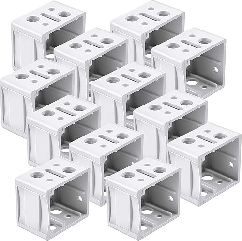 Jetec 12 soportes ciegos de 1 pulgada, soporte de montaje de caja de perfil blanco, barandilla para persianas de ventana