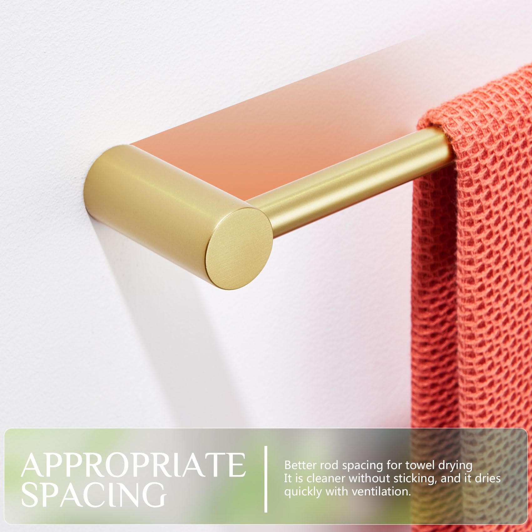 Brushed Gold Towel Ring - Modern Bathroom Hardware -5