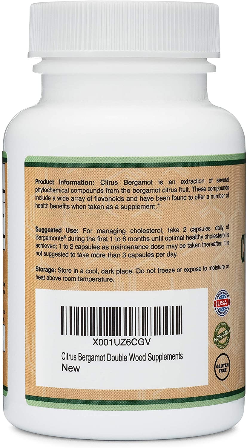 Citrus Bergamot Capsules 1,000mg Servings (Patented Bergamonte Vegan