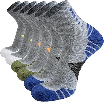 JOYNEE 6 Pairs Men Ankle Sport Breathable Workout Tab Socks Athletic Running Cushion Quarter Socks