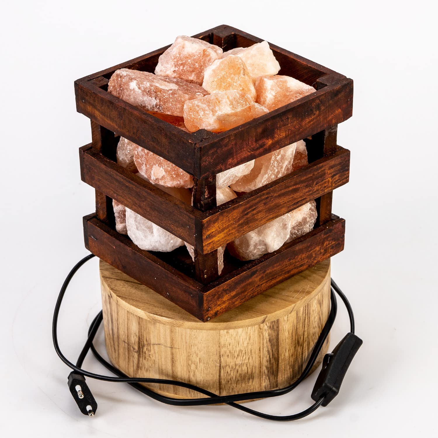 Lampada di Sale dell’Himalaya 3–5 kg dal Punjab Pakistan – Lampada di Cristallo Naturale in Pietra di Sale