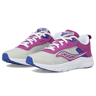 Saucony Kids Axon KDZ (Little Kid/Big Kid) Kids Shoes Grey/Magenta