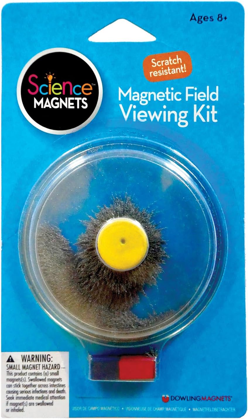 Dowling Magnets Magnetic Field Viewing STEAM Kit for Kids 8+ – View Invisible Magnetic Force Lines in Clear Tray with Magnets & Filings for Young Scientists