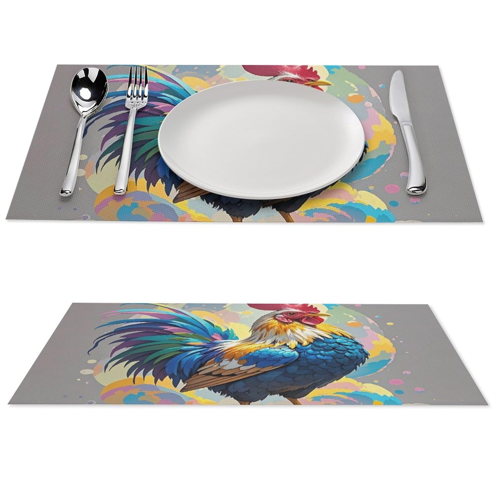 Sets de table antidérapants poulets : finis les plats qui glissent et les taches