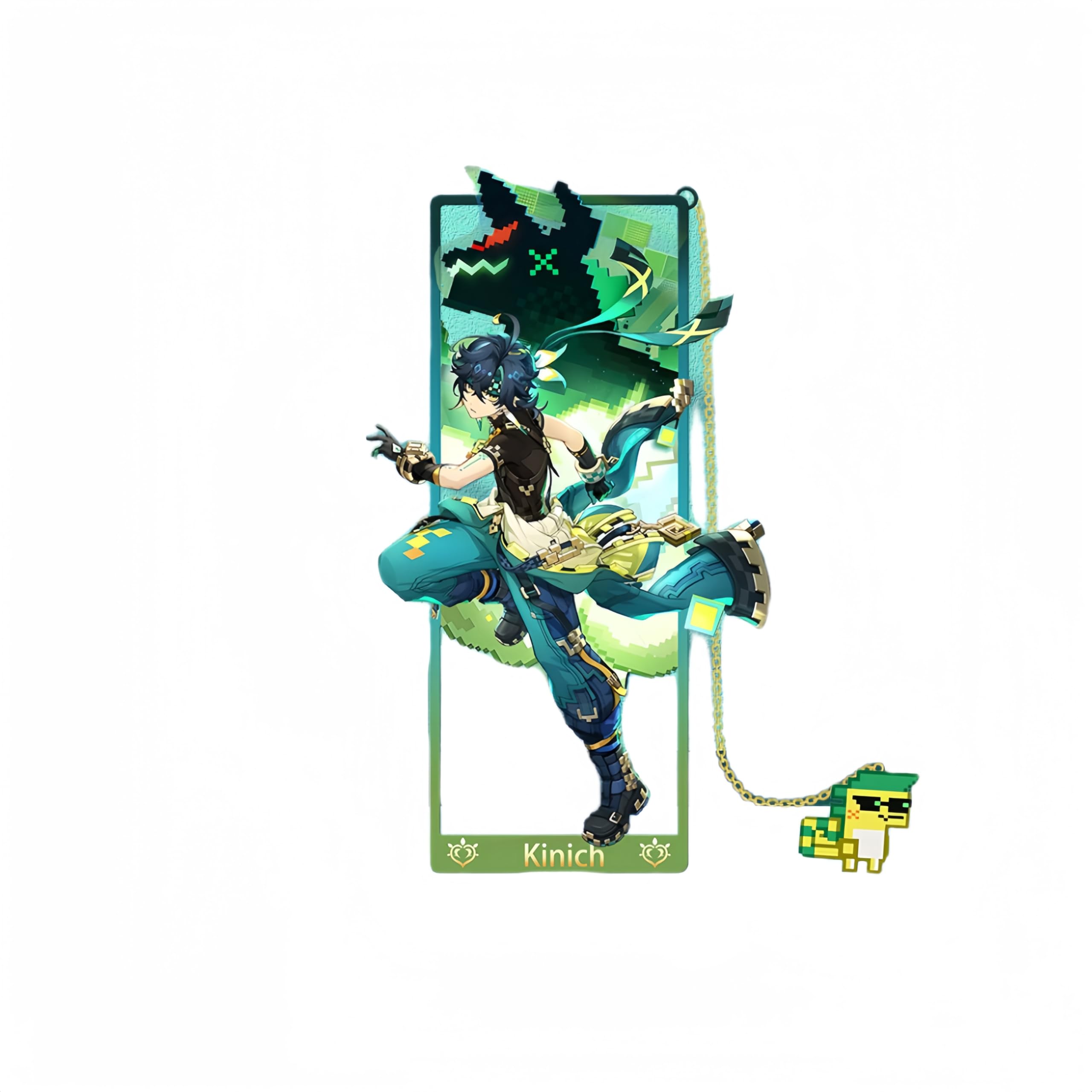 1PC Characters Metal Bookmark Game Bookmark with Chain for Game Fans (Kinich) — image 1