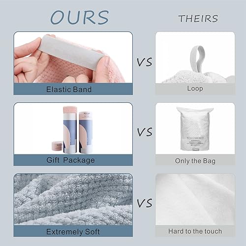 Miniatura 4 de Toalla Grande de Microfibra para Envolver el Cabello para Mujeres, Toalla de Secado de Cabello Anti-Encrespamiento con Correa Elástica, Secado