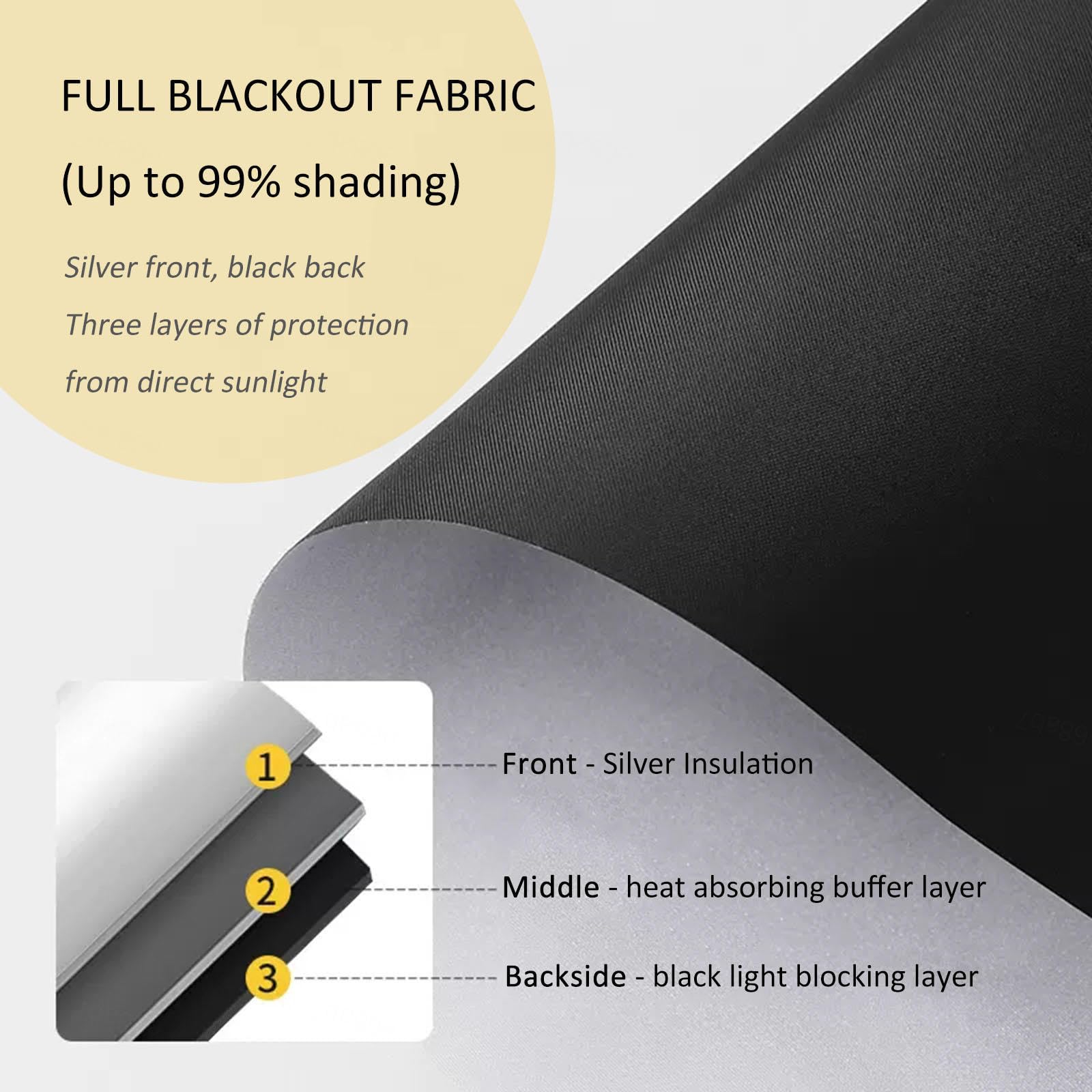 Store enrouleur occultant rétractable de 30 à 68 cm, facile sans perçage, pour la maison et le bureau, solution d'installation temporaire de 68 x 120 cm