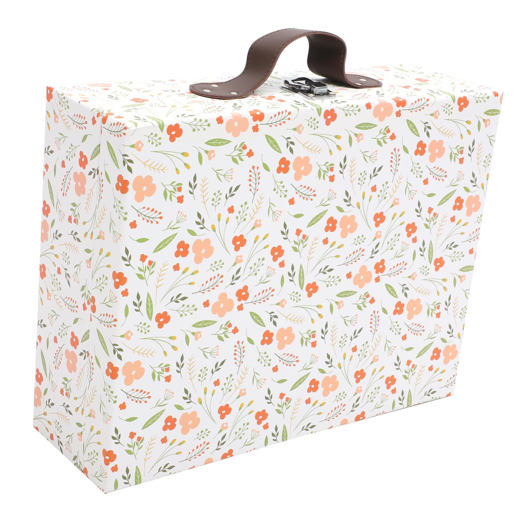 Milisten Portable Storage Box Keepsake Trunk Paperboard Chest Flower Suitcase Gift Holder Paperboard Gift Container Pencil Cases Decor Birthday Gift Packing Boxes Photo Kraft Paper Baby
