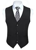 Mens Suit Vest Business Casual Dress Waistcoat Vest Solid Color Formal Wedding Vests for Suits or Tuxedo