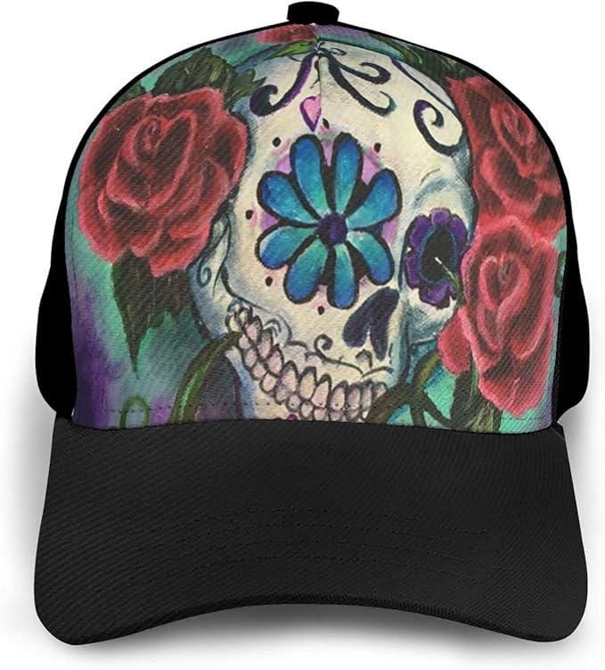 Amazon 帽子 スカル柄 花柄 クール 可愛い キャップ メンズ 野球帽 通気性 紫外線対策 日よけ 登山 釣り ゴルフ 運転 ゴルフ アウトドア 調節可能 男女兼用 かっこいい 人気 Cap 春 夏 秋冬 キャップ 通販