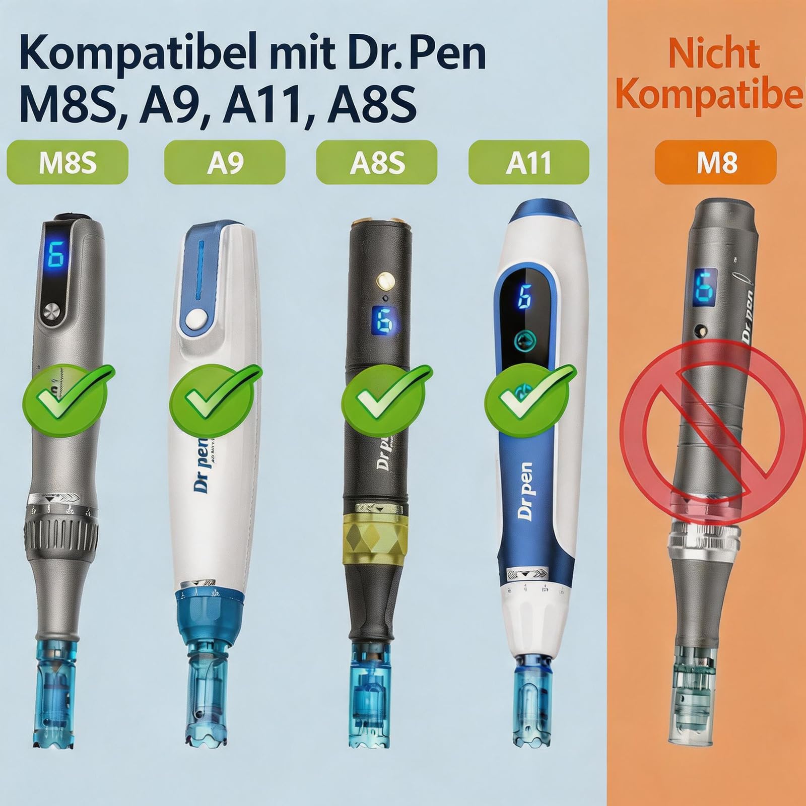 10 Stück Dr.Pen M8S Cartridges 12 Pins 0,25 mm Nadelkopf aus 304 Edelstahl | Einweg-Kartuschen, 12 Pins für tägliche großflächige Haushautpflege, für Dr. Pen Ultima M8S A8S A11 A9 Microneedling Pen
