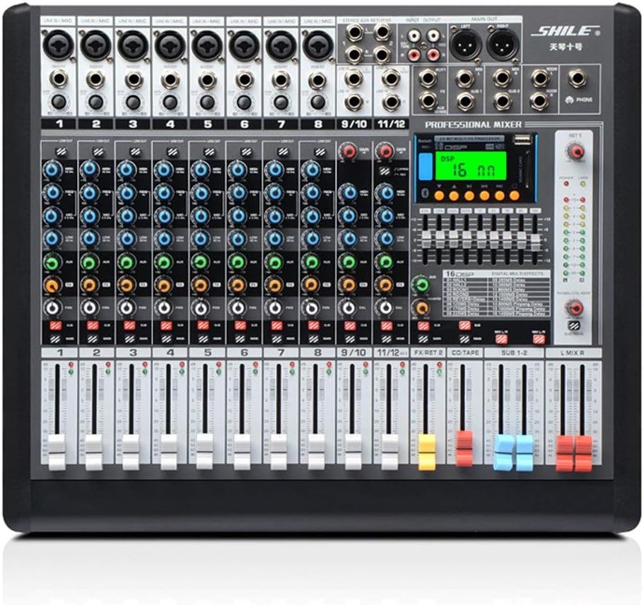 Music Mixer Professional 12Channel Power Mixer with