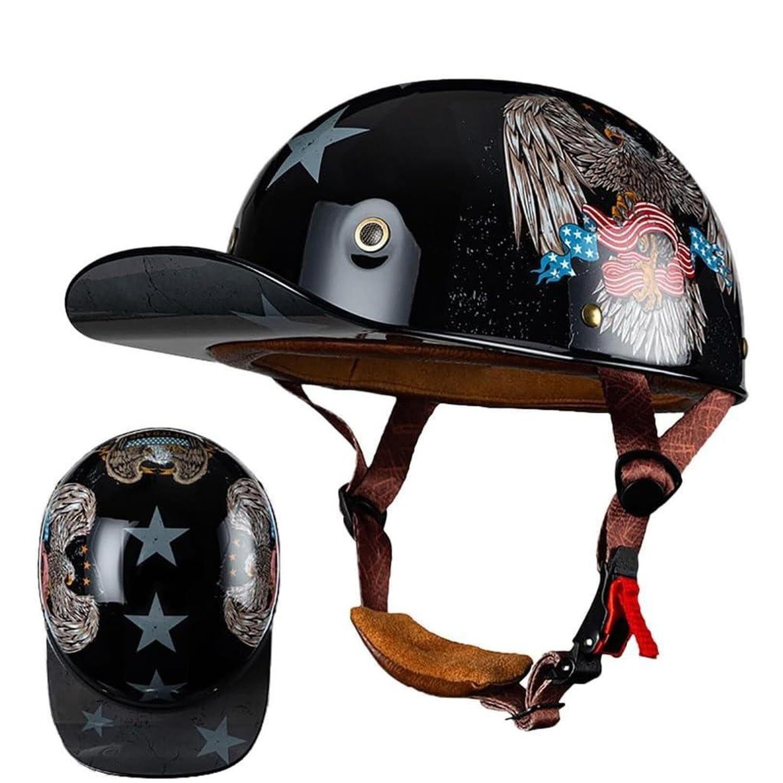 Kask motocyklowy w stylu vintage Retro otwarte kaski motocyklowe z regulowaną klamrą z mechanizmem szybkiego uwalniania Zatwierdzony przez DOTECE Dorosły