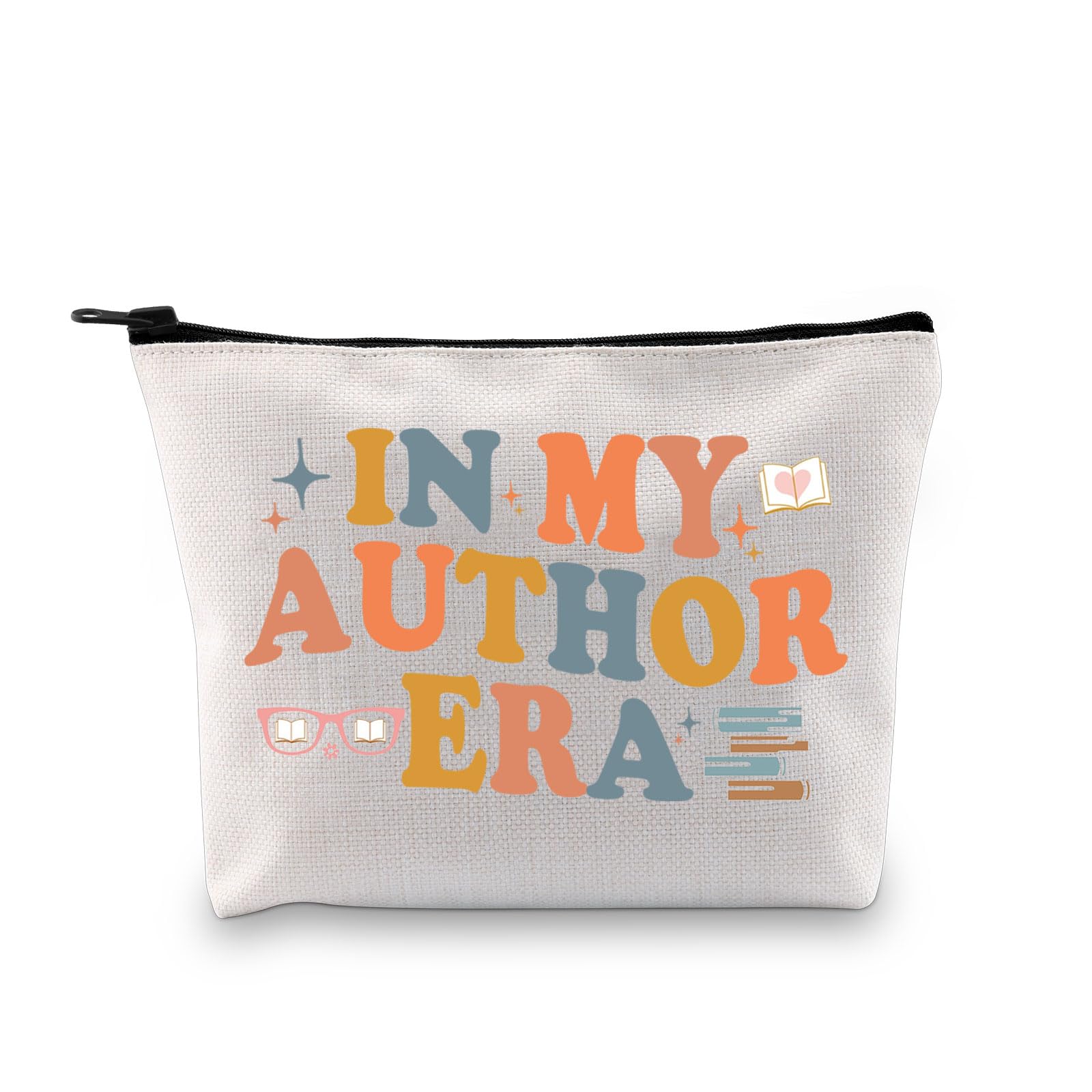 LEVLO Novel Writer Author Makeup Bag Writer Themed Gift Novelist Author Gifts for Women Writer Author Novelist Cosmetic Bag (in My Author 3UK)