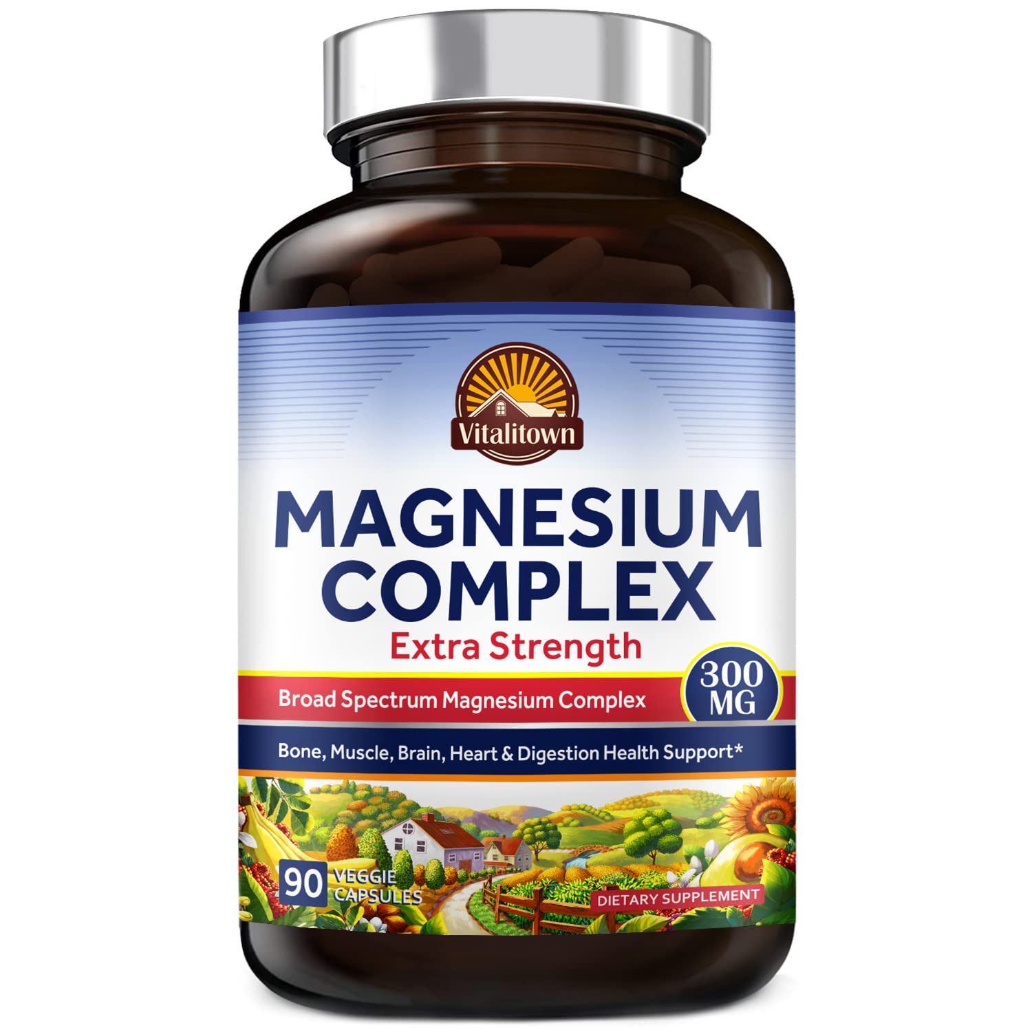 Buy Vitalitown Magnesium Complex, 300 MG Elemental Magnesium, 5 Broad