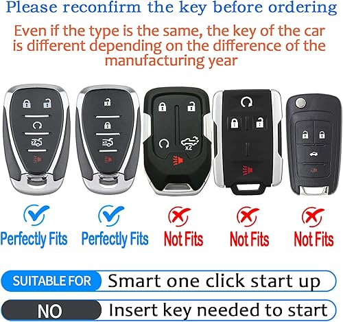 Miniatura 2 de Tukellen Funda para llavero Chevrolet de TPU suave, protección completa, compatible con Chevy Equinox Traverse Malibu Camaro Cruze Blazer Spark