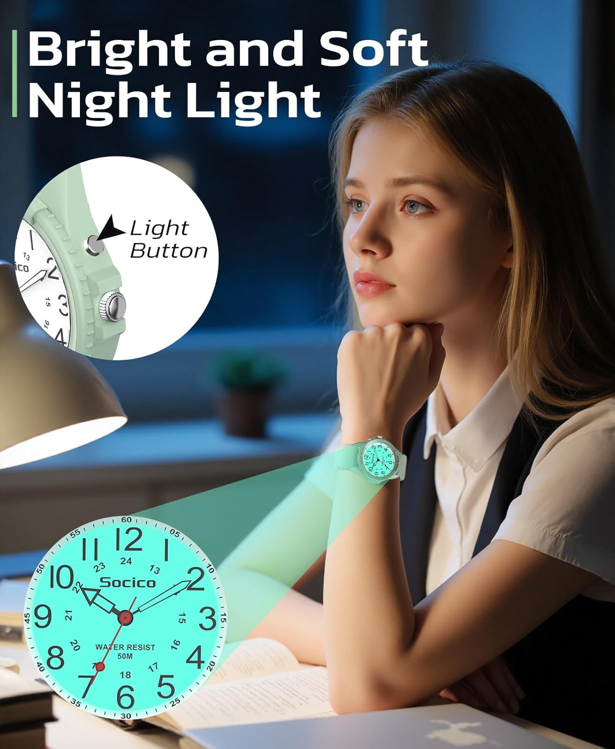 Watch for Men Women Big Face Classic Analog Quartz Sports Backlight Unisex Waterproof Nurse Watch for Medical Army Military Time with Second Hand Easy to Read Casual Wristwatch - Image 2