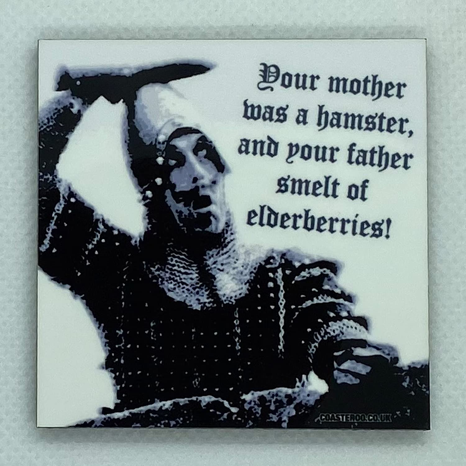 Coasteroo Your Mother Was A Hamster - Inspired By Monty Python And The Holy Grail - Fridge Magnet - Hardboard - 57Mm X 57Mm - Gloss Finish