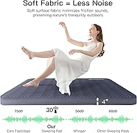 Vista 5 de Colchoneta de dormir autoinflable ultra gruesa de 4 pulgadas con bomba recargable 3 en 1, colchón de espuma ajustable de aire, almohadilla de dormir