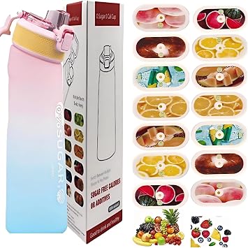 700ml sports water bottle with 14 optional flavor pods. Made of food-grade Tritan, sturdy, leakproof and temperature-resistant, it upgrades drinking experience and makes drinking effortless.