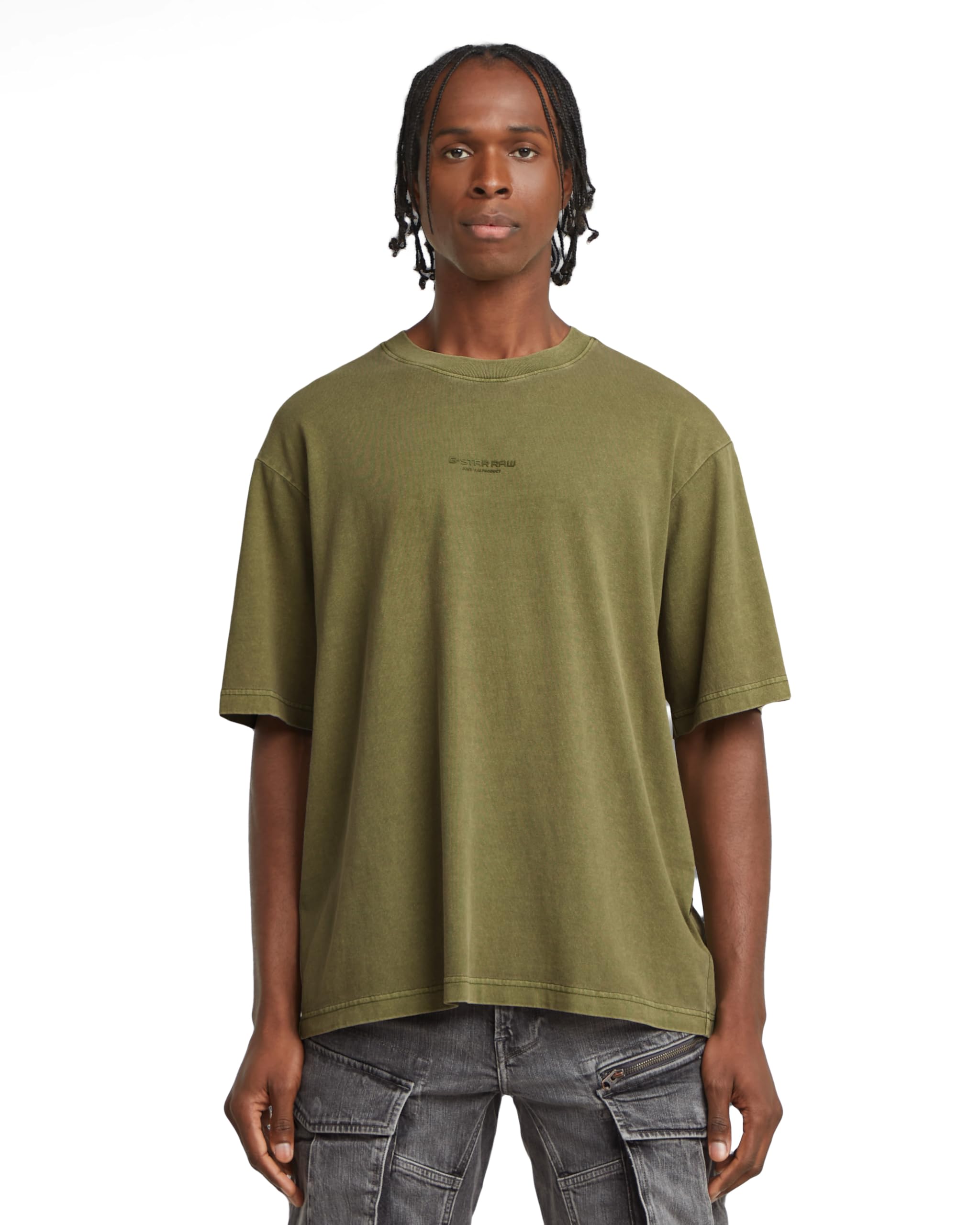 G-STAR Men's Center Chest Boxy T-Shirt, Green (Mayfly Gd D24780-c756-h031), L