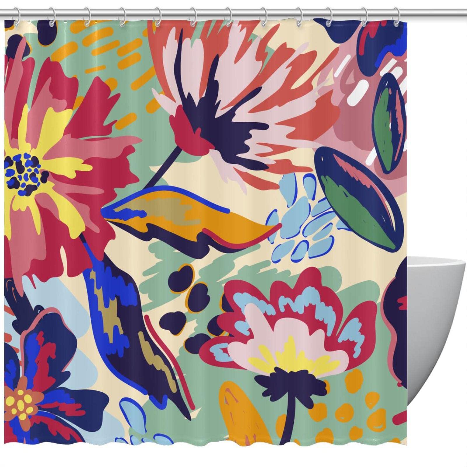 Rideau de douche lavable de 183x183 cm pour garder votre sol sec après la baignoire