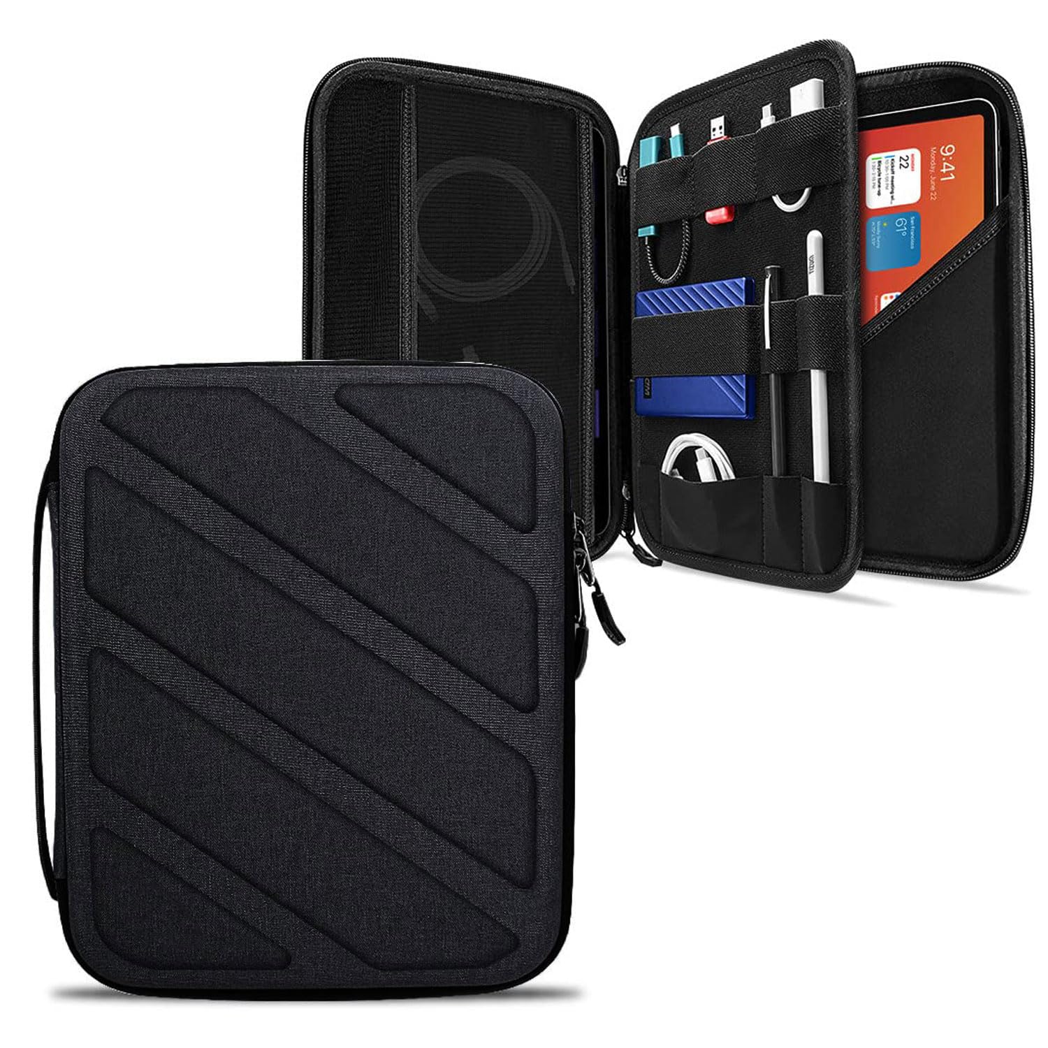 Handcuffs Tablet Sleeve Bag Water-Resistant Case Cover Fits Upto 11 inch Tablets | Tablet Bag | iPad Bag | Gadget Organizer | Hard Disk Pendrive Pouch | Cable & Earphones Cases (Black) (B0CL2FMMR7) Amazon Price History, Amazon Price Tracker