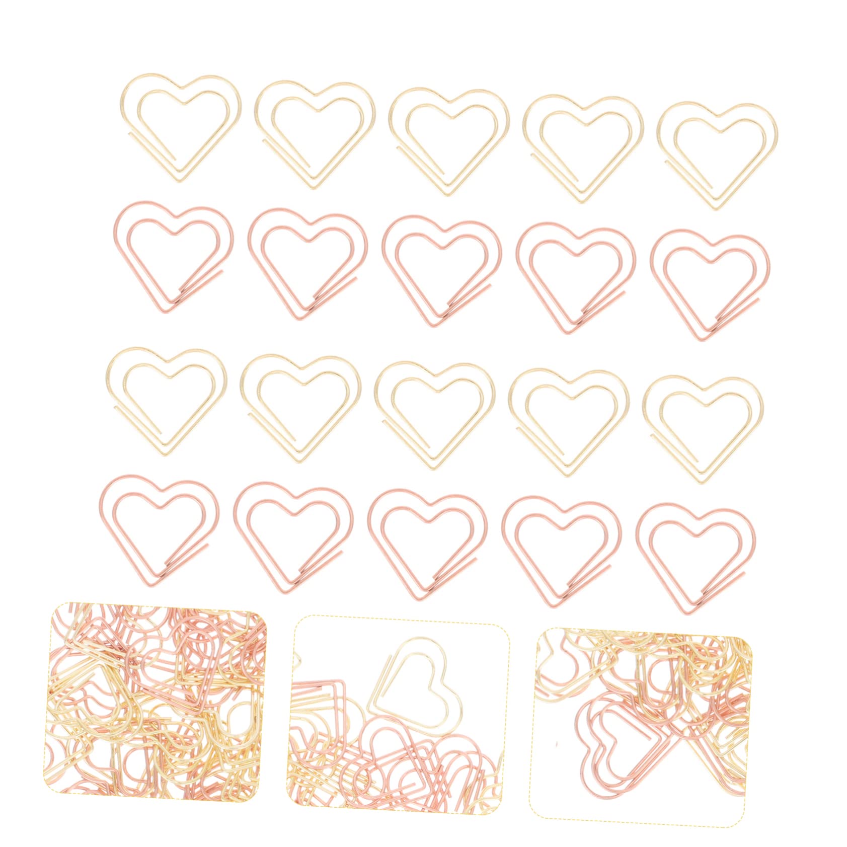 NUOBESTY 3 Set Graffetta Per Fogli Carta Graffetta Per Ufficio Grandi Graffette Segnalibro Del Cuore Clip Segnalibri Morsetti Graffette A Cuore Segnaposto Placcatura 100 Pezzi * 3