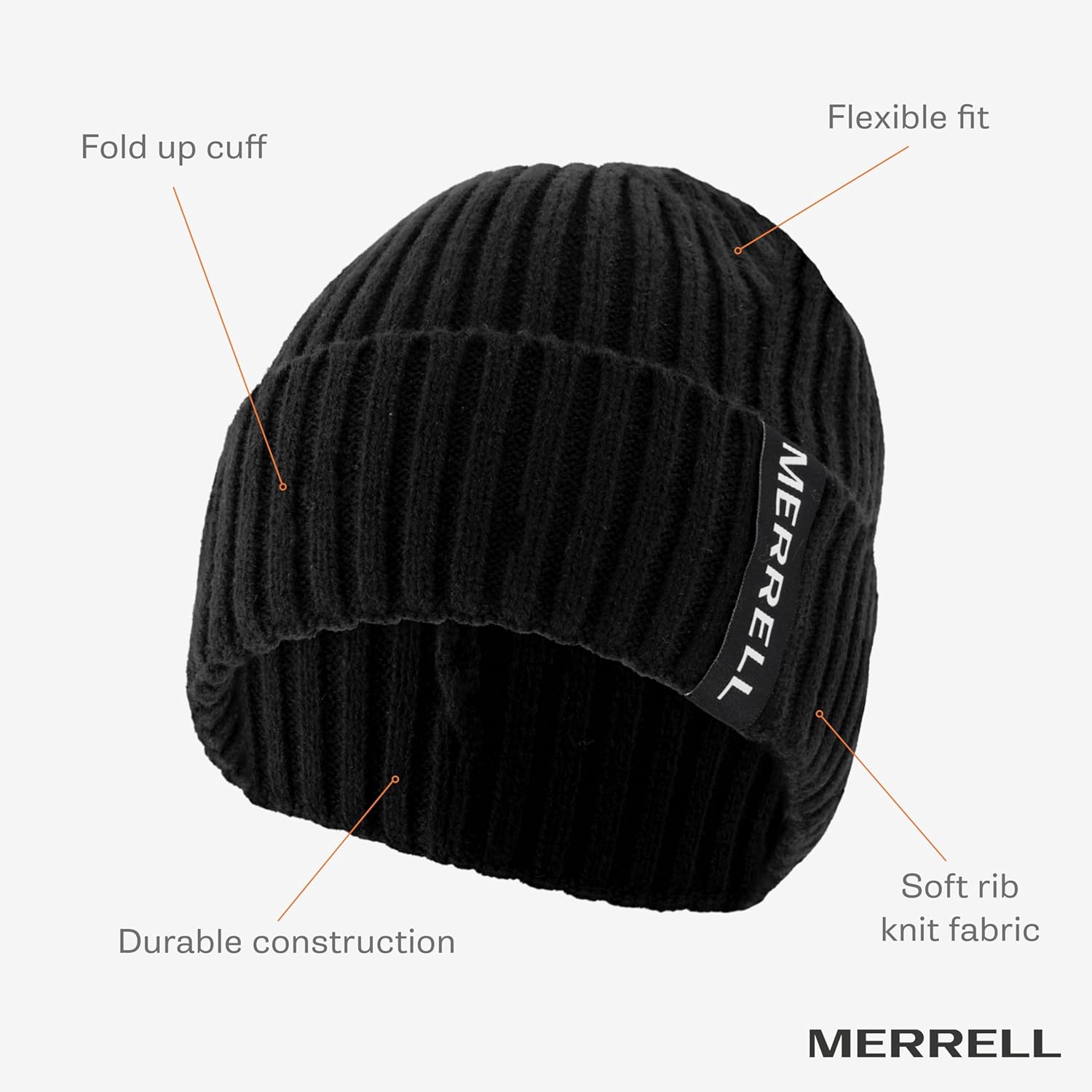 Merrell Unisex-Adult Crestone Ribbed Cuff Hat - Image 2