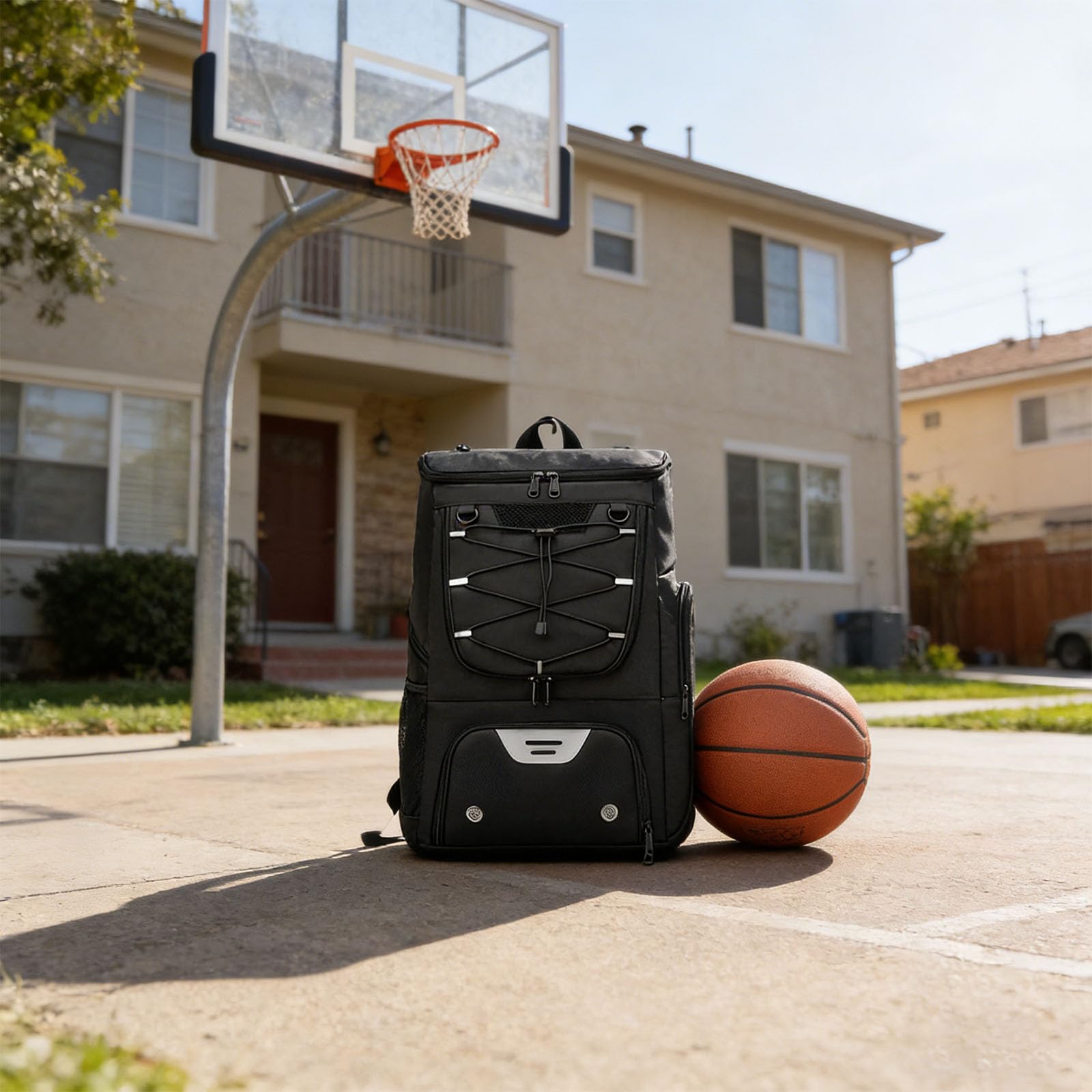 Flexibler Rucksack aus Oxford Stoff zum Tragen von Basketbällen, Fußballkugeln und Zubehör Basketball Geschenk für Spieler