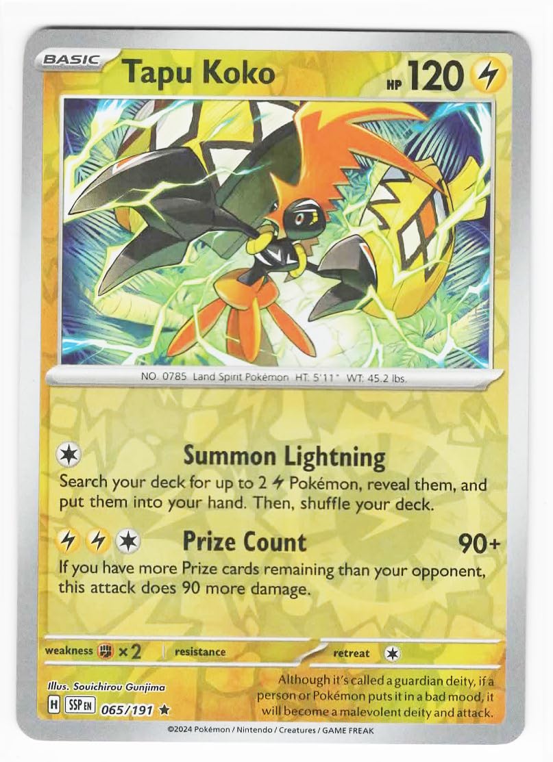 shiny tapu koko pokemon card (SM Promo 30) Colorless Flying Flip This attack does 20 damage to each of your opponents Pokmon Pokemon - Tapu Koko 065/191