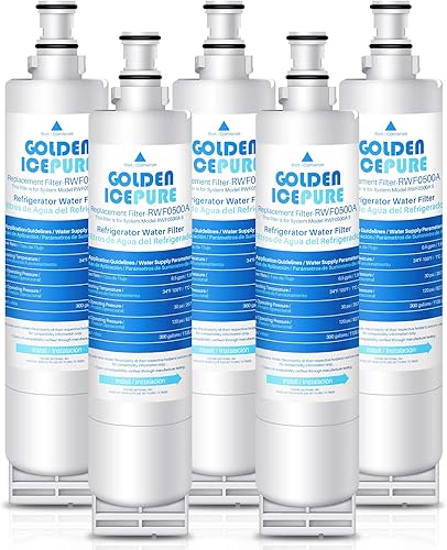 GOLDEN ICEPURE 4396508 Reemplazo del filtro de agua para refrigerador EveryDrop Filter 5, 5PACK, EDR5RXD1, 4392857, 4396510, Clch100, 46-9010,