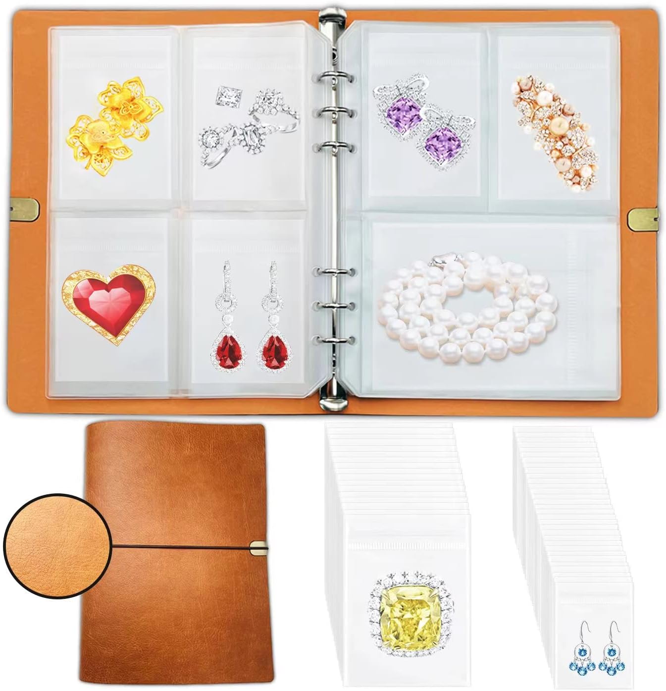 DIY RESIN Jewelry Organizer Book, PU Leather Jewelry