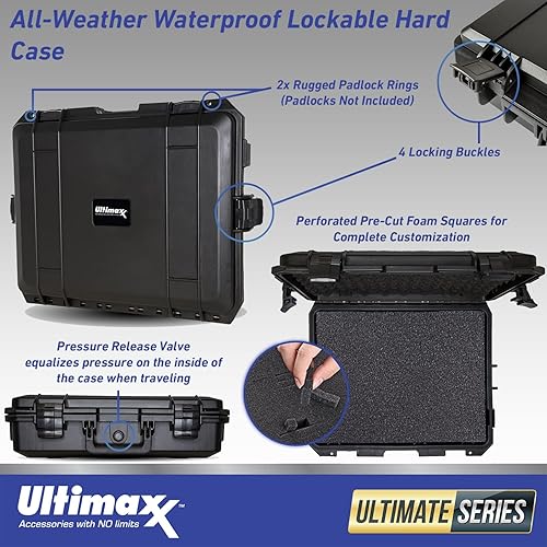 Miniatura 2 de Ultimaxx Estuche rígido impermeable para todo tipo de clima para uso con cámaras, drones, equipo de topografía, equipo de pesca, equipo de buceo y