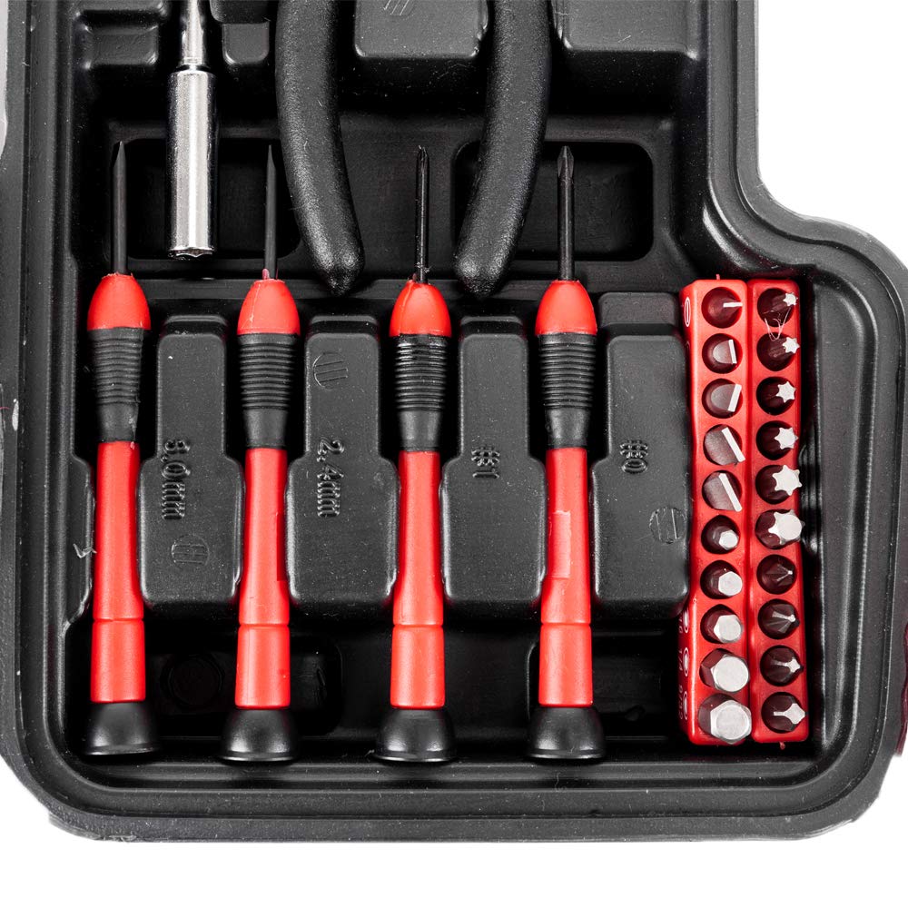 Set Di Utensili Manuali Da 39 Pezzi Kit Di Utensili Manuali Per Riparazioni Domestiche Generali Con Cassetta Degli Attrezzi In Plastica Custodia Per Chiavi A Bussola Cacciavite Coltello Rosso
