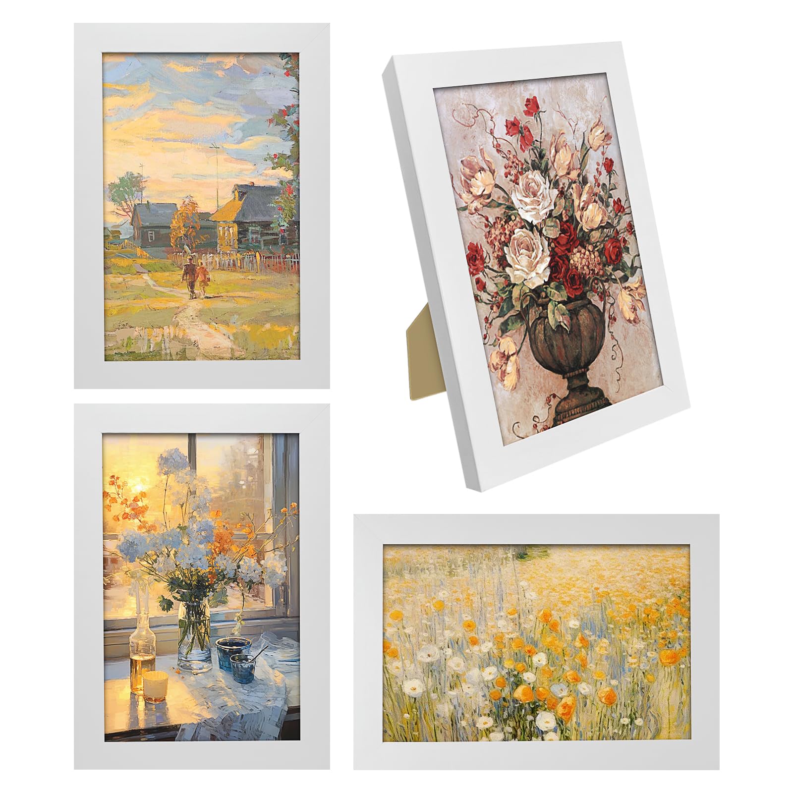 Lot De 6 Cadre Photo 10x15 Cm, Cadre Photo Bois, Cadres