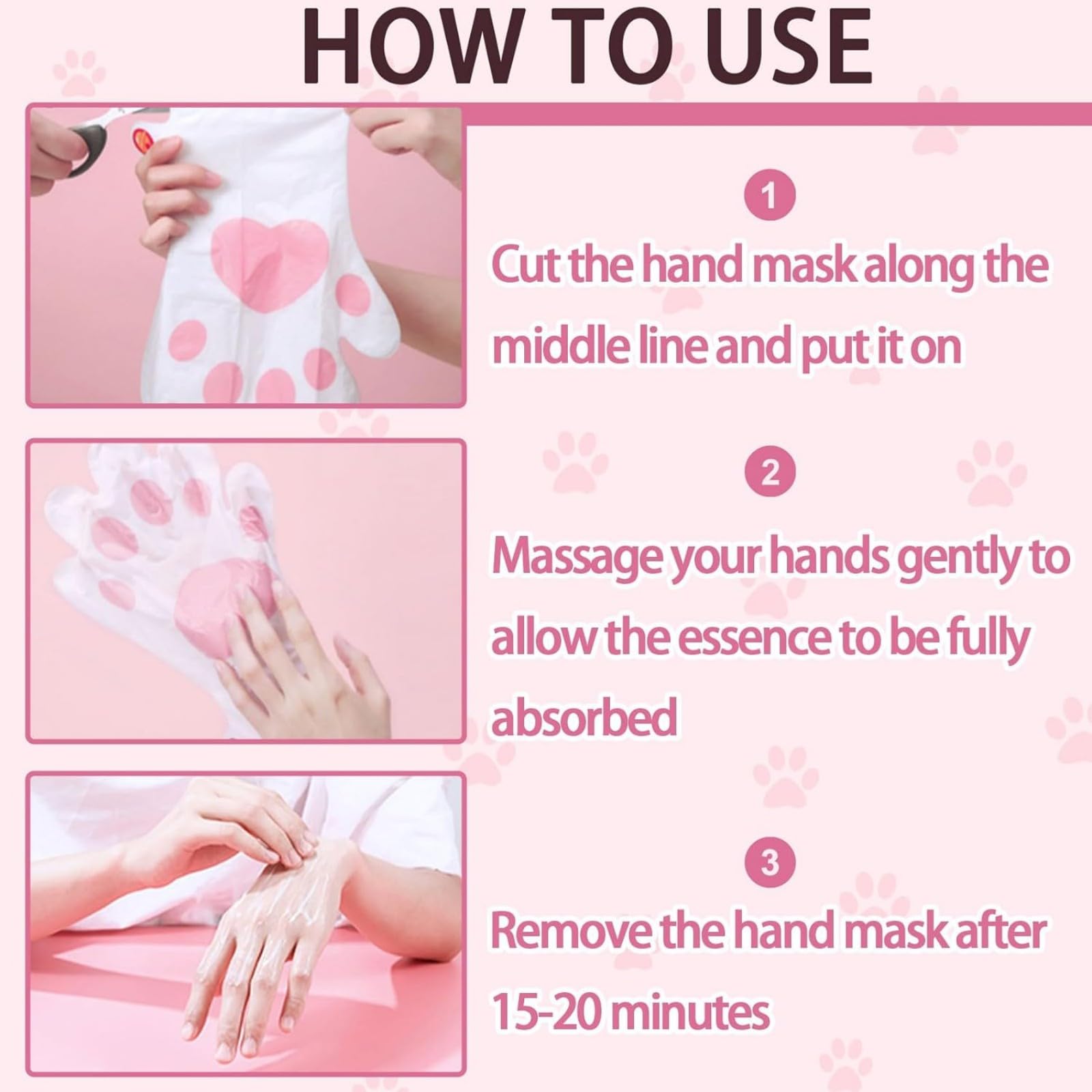 Masque Pour Les Mains, Masques Hydratants Pour Les Mains, Gants Hydratants Pour La Nuit Pour Les Mains Sèches Et Gercées, Rajeunit Et Répare La Peau Rugueuse Des Mains, 8 Pièces
