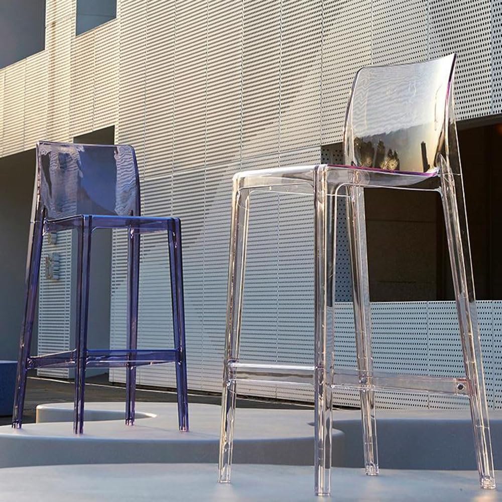 Barhocker aus Acryl, moderne 66 cm hohe Küchenthekenhocker ohne Armlehnen, stilvolles Design für Esszimmer und Zuhause