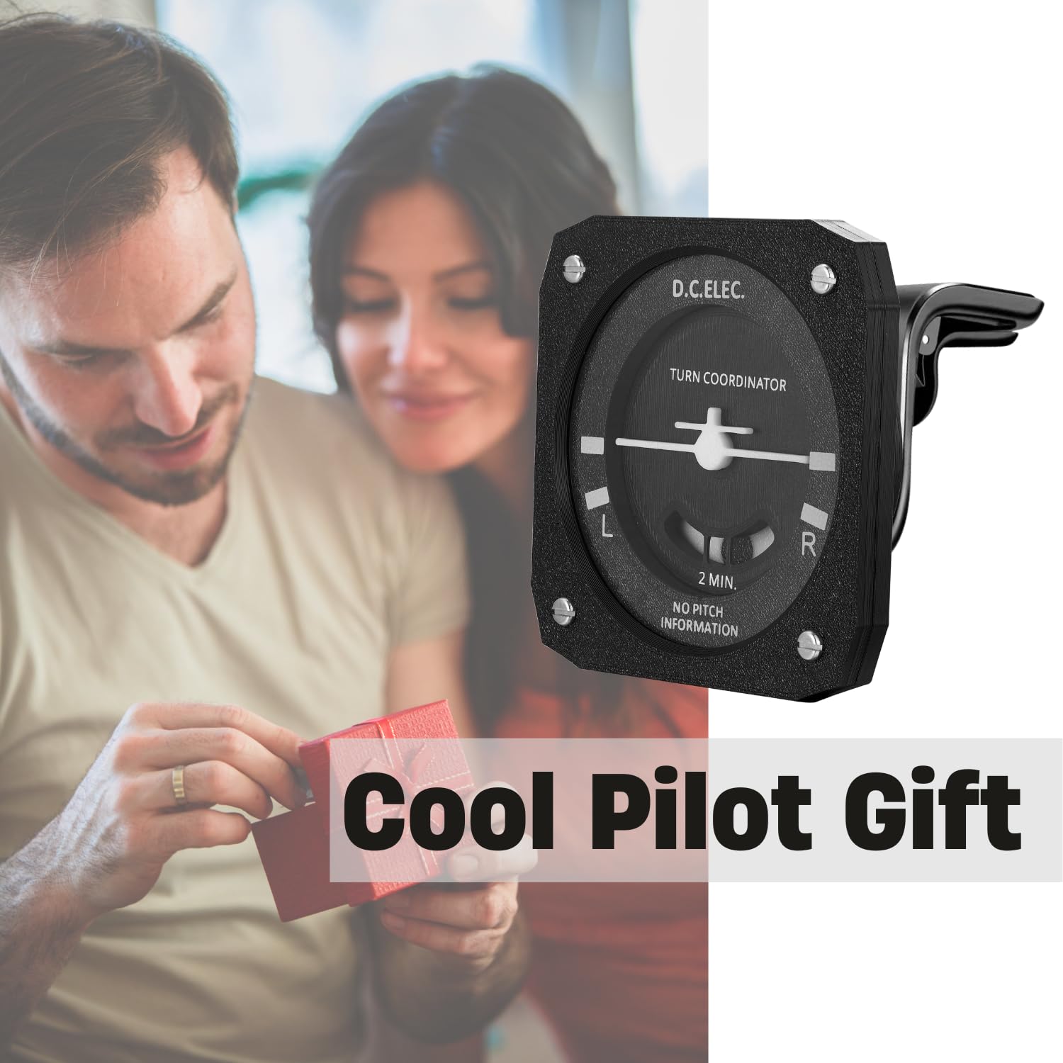 Pilot Gifts Turn Coordinator model for Car Vent,Aviation Gift of Flight school, Airplane novelty gifts for men, Father's Day, Christmas, Birthday